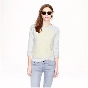 J. Crew Oatmeal and Cream Cabled Panel Front Sweatshirt size Small